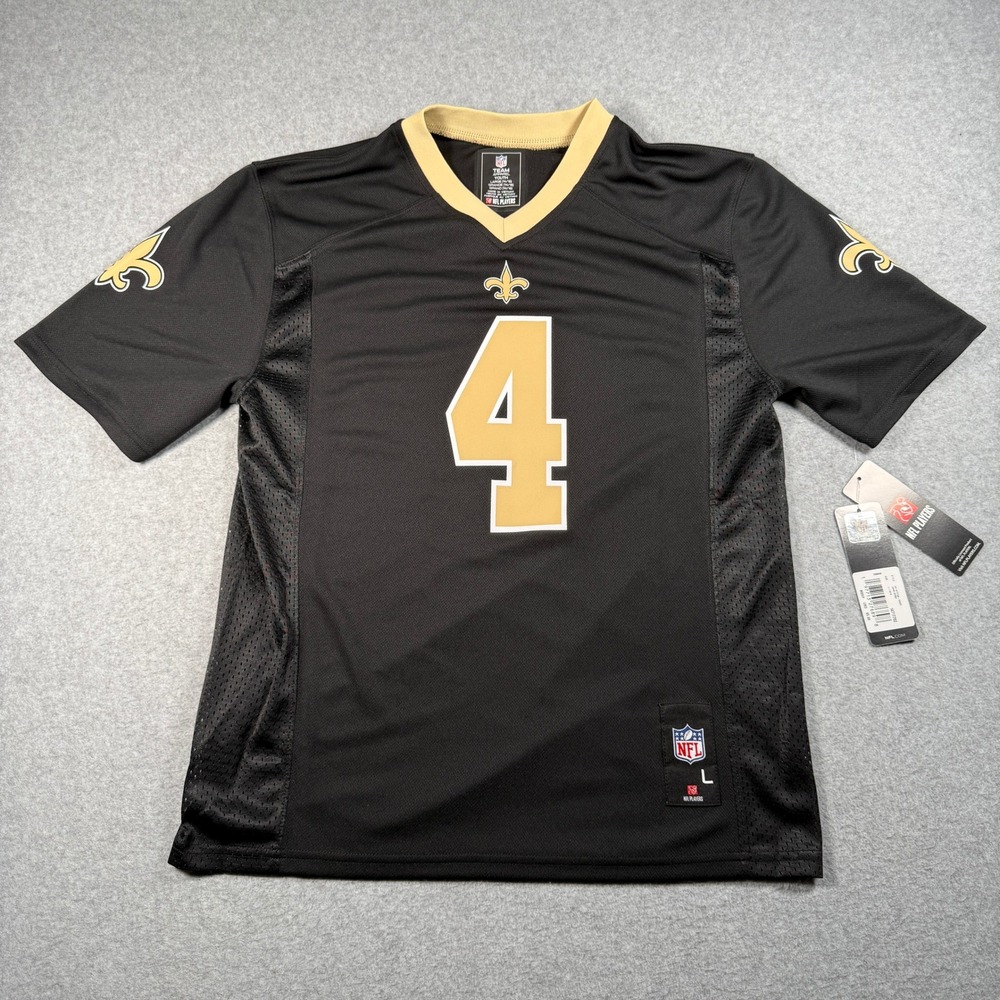 NFL New Orleans Saints Derek Carr 4 Youth Large Jersey Black Gold 9K1B7FCQA